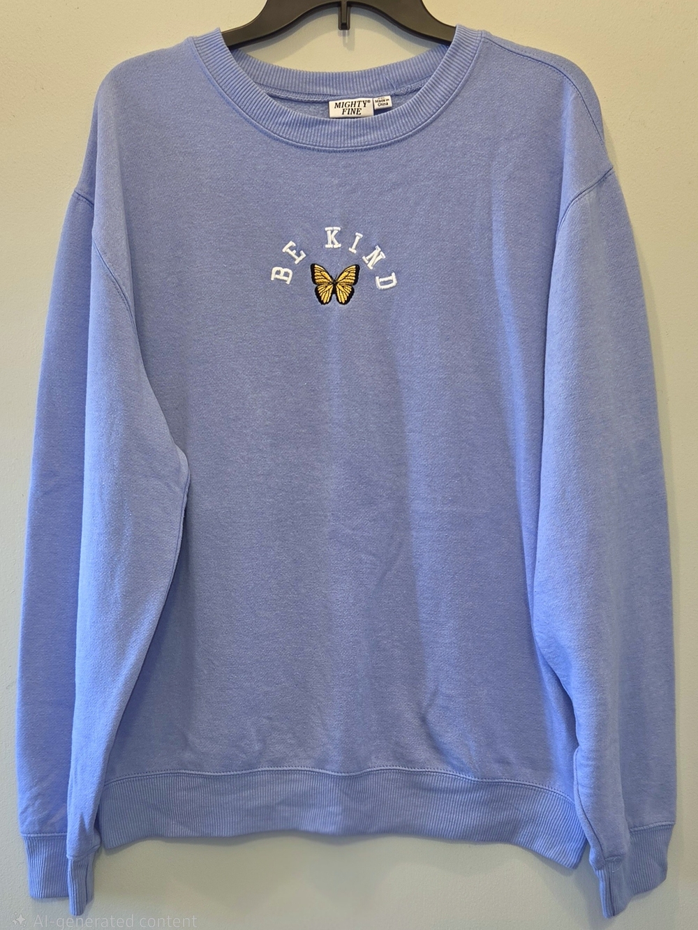 Mighty Fine Blue "Be Kind" Butterfly Crewneck Sweatshirt
